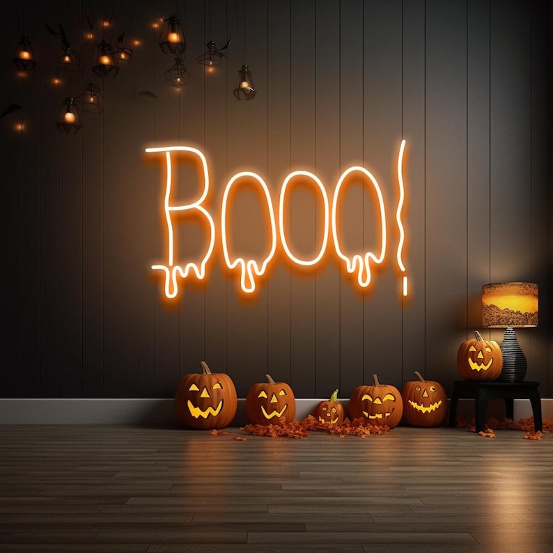 BOO LED Halloween neon sign glowing in Neon Colors  – Neon.Outshine