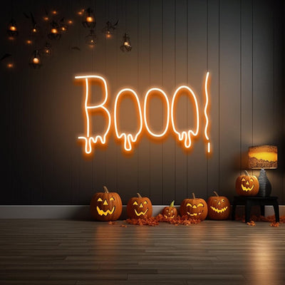 BOO LED Halloween neon sign glowing in Neon Colors  – Neon.Outshine