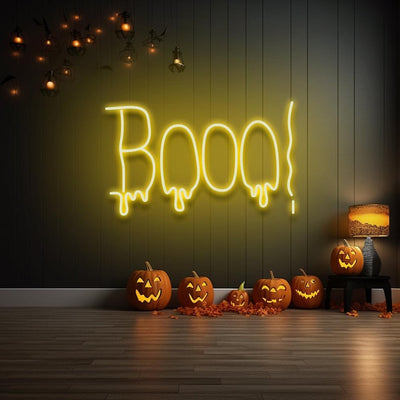 BOO LED Halloween neon sign glowing in Neon Colors  – Neon.Outshine