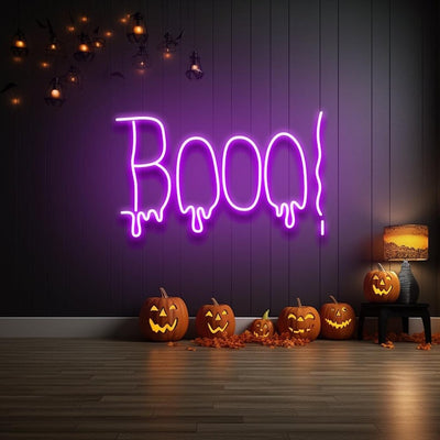 BOO LED Halloween neon sign glowing in Neon Colors  – Neon.Outshine