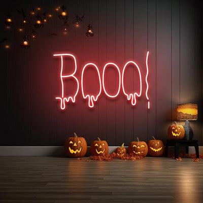 BOO LED Halloween neon sign glowing in Neon Colors  – Neon.Outshine