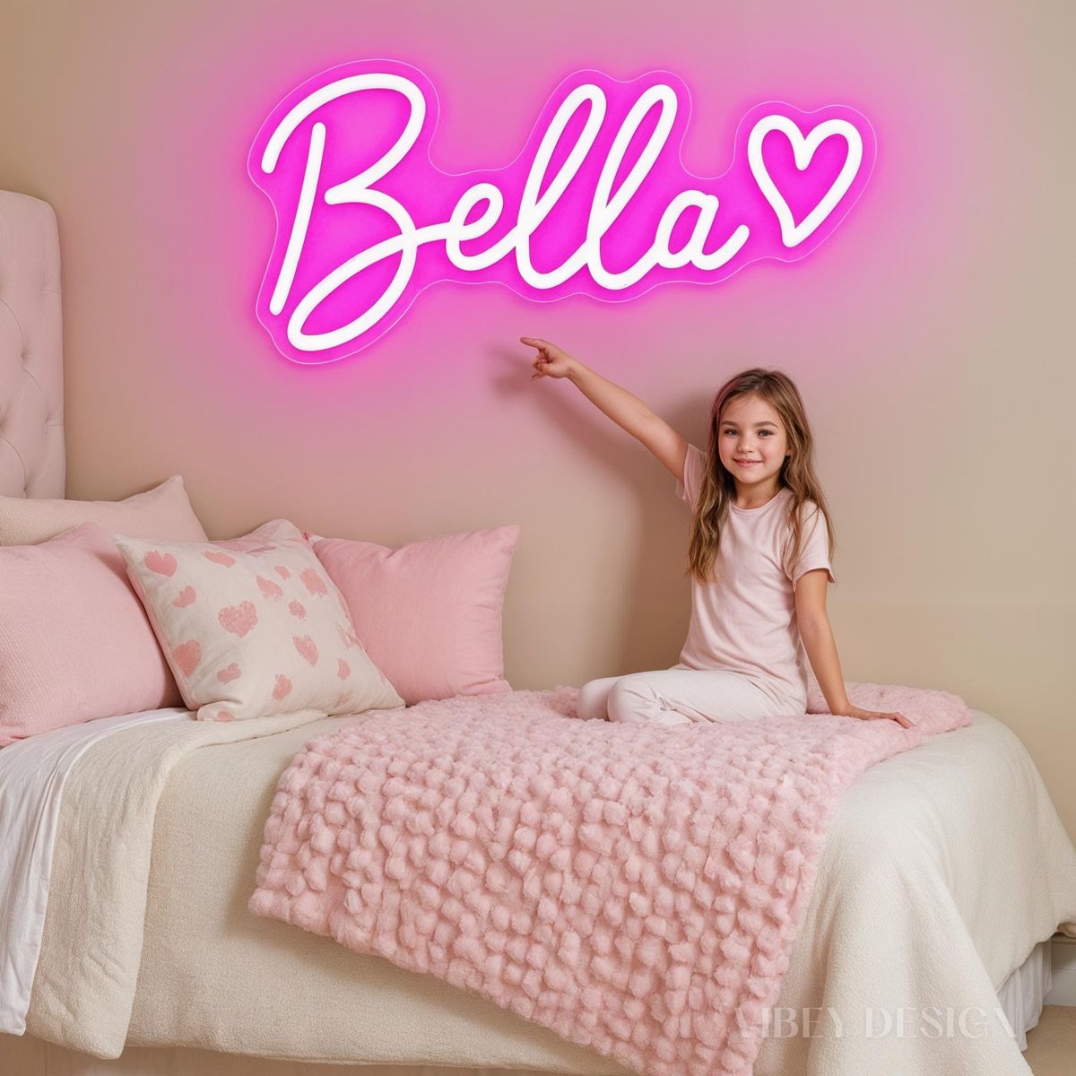 Bella Name Neon sign by Neon.Outshine - perfect for adding a pop of color to any room.