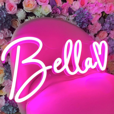 Bella Name Neon sign by Neon.Outshine - perfect for adding a pop of color to any room.