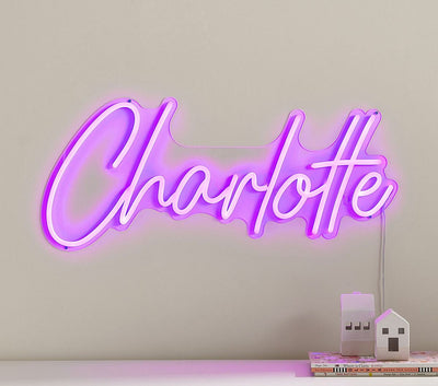 Charlotte' Name Neon sign  in elegant script, perfect for nursery or bedroom decor – Neon.Outshine