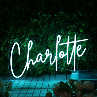 Charlotte' Name Neon sign  in elegant script, perfect for nursery or bedroom decor – Neon.Outshine