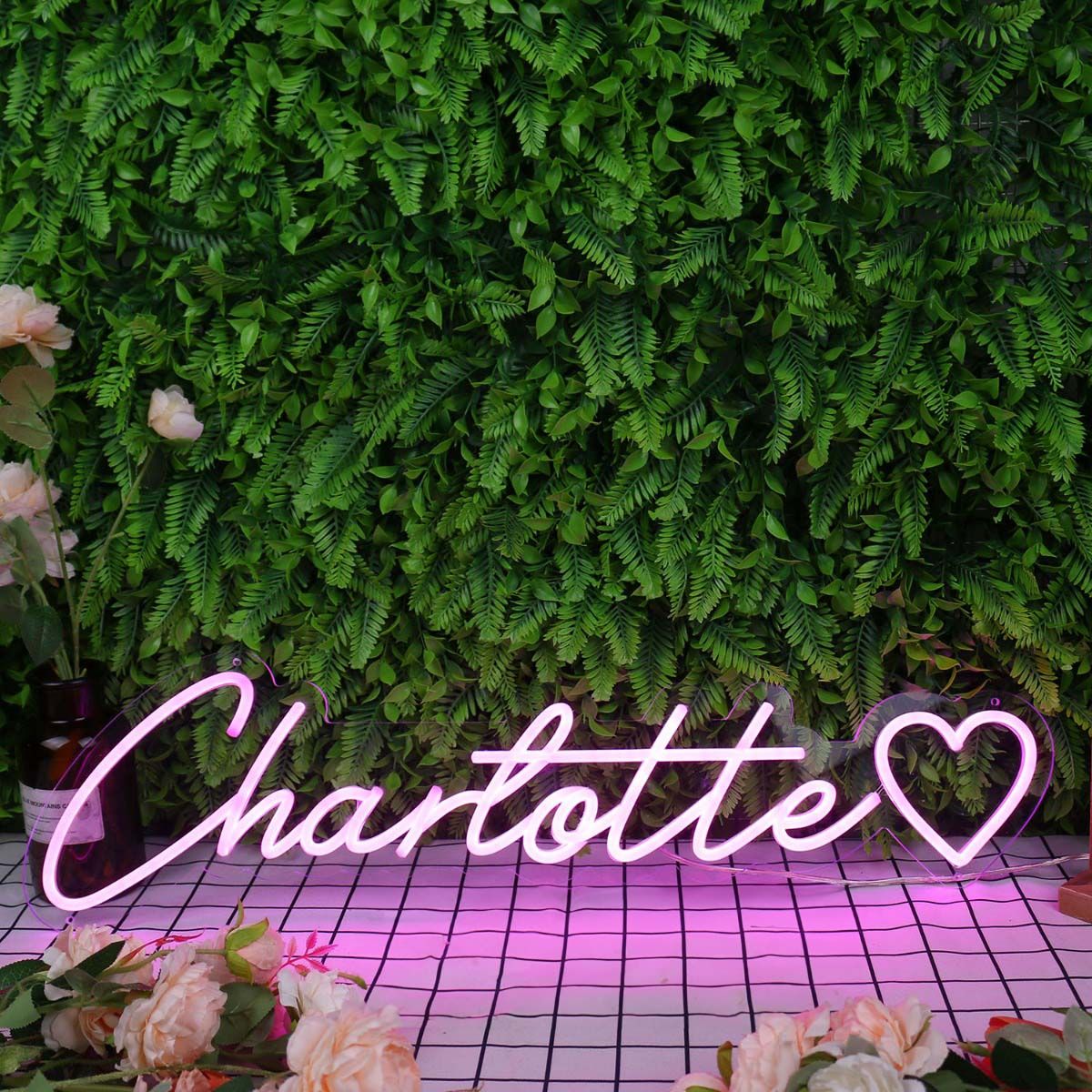 Charlotte' Name Neon sign  in elegant script, perfect for nursery or bedroom decor – Neon.Outshine