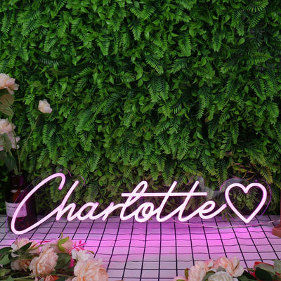 Charlotte' Name Neon sign  in elegant script, perfect for nursery or bedroom decor – Neon.Outshine