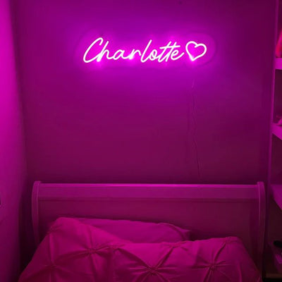 Charlotte' Name Neon sign  in elegant script, perfect for nursery or bedroom decor – Neon.Outshine