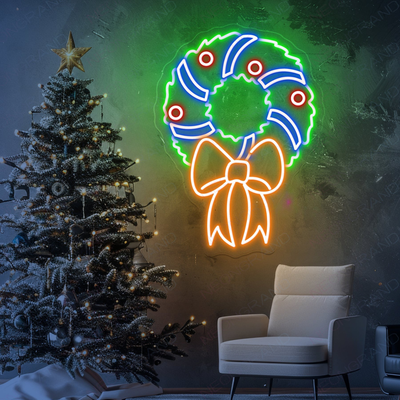 Christmas Mistletoe Neon Sign by Neon.Outshine glowing in festive colors for holiday décor.