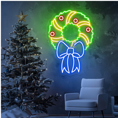Christmas Mistletoe Neon Sign by Neon.Outshine glowing in festive colors for holiday décor.