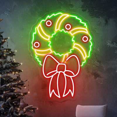 Christmas Mistletoe Neon Sign by Neon.Outshine glowing in festive colors for holiday décor.