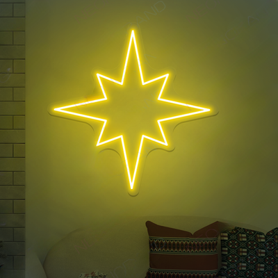 Christmas Star LED Neon Sign by Neon.Outshine glowing in bright festive light 
