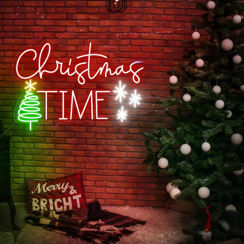 Christmas Time LED Neon Sign by Neon.Outshine - adding cozy holiday ambiance to any space.