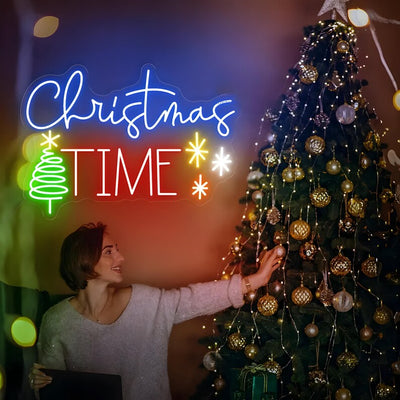 Christmas Time LED Neon Sign by Neon.Outshine - adding cozy holiday ambiance to any space.