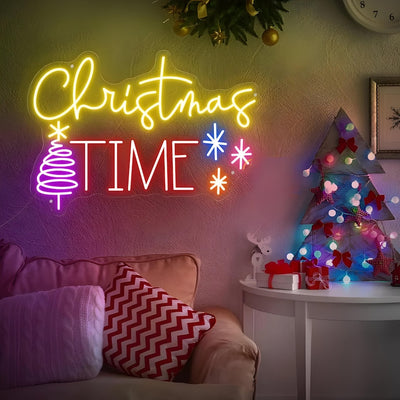 Christmas Time LED Neon Sign by Neon.Outshine - adding cozy holiday ambiance to any space.