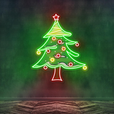Christmas Tree Neon Sign by Neon.Outshine for festive holiday décor.