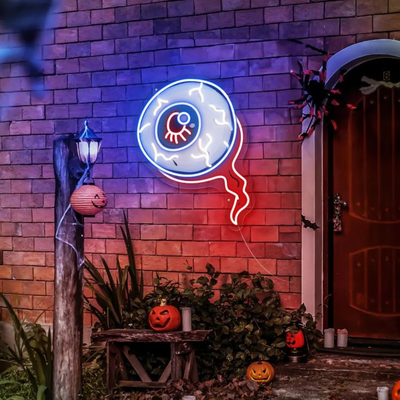 Creepy Eye Halloween Neon Sign by Neon.Outshine - Halloween-themed LED wall décor.