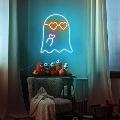 Cute ghost LED neon sign for Halloween decor, designed by Neon.outshine