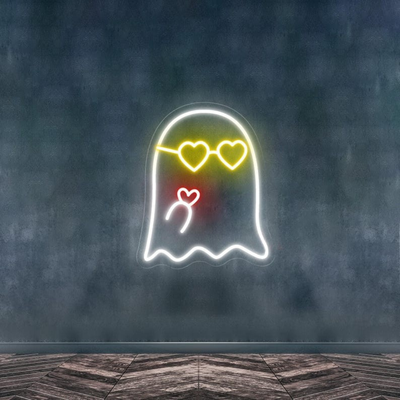 Cute ghost LED neon sign for Halloween decor, designed by Neon.outshine