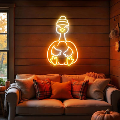 Goose Pumpkin Halloween LED neon sign glowing Vibrant Neon colors – by Neon.Outshine 
