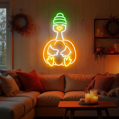 Goose Pumpkin Halloween LED neon sign glowing Vibrant Neon colors – by Neon.Outshine 
