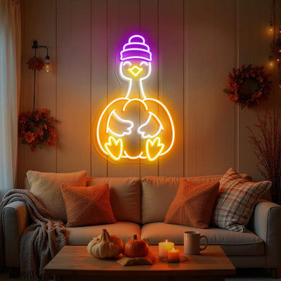 Goose Pumpkin Halloween LED neon sign glowing Vibrant Neon colors – by Neon.Outshine 