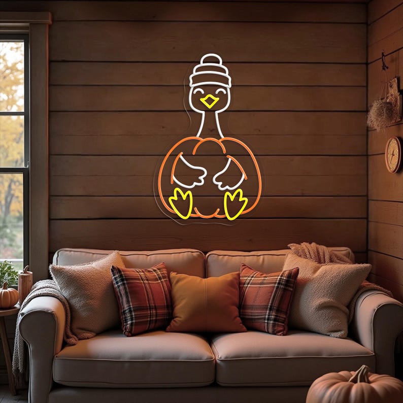 Goose Pumpkin Halloween LED neon sign glowing Vibrant Neon colors – by Neon.Outshine 
