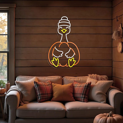 Goose Pumpkin Halloween LED neon sign glowing Vibrant Neon colors – by Neon.Outshine 
