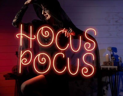 Hocus Pocus neon sign for spooky seasonal decorations by Neon.Outshine 