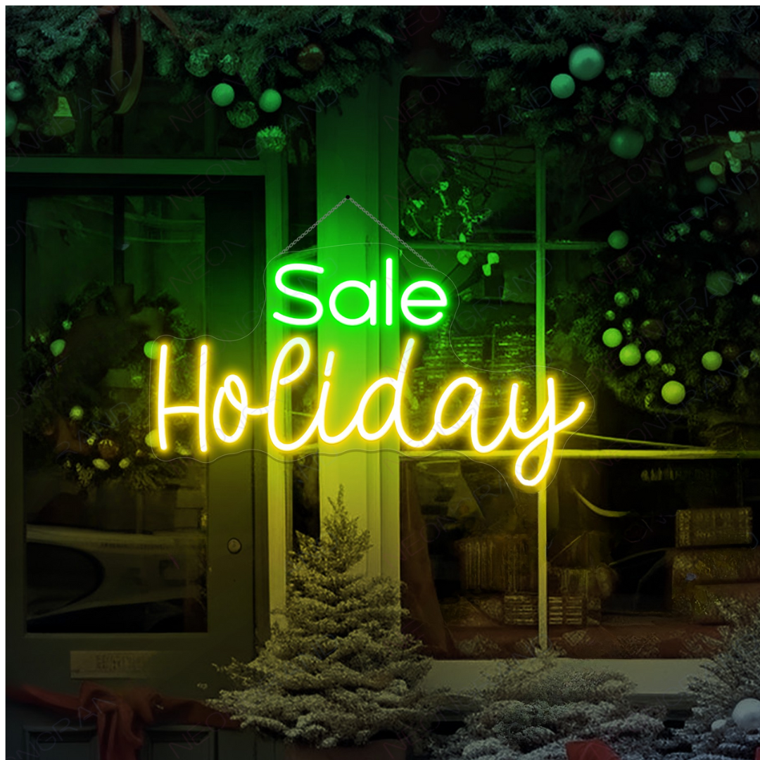 Holiday Sale Christmas Neon Sign by Neon.Outshine glowing in festive LED colors