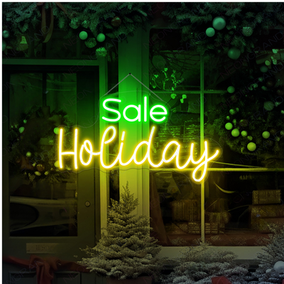 Holiday Sale Christmas Neon Sign by Neon.Outshine glowing in festive LED colors