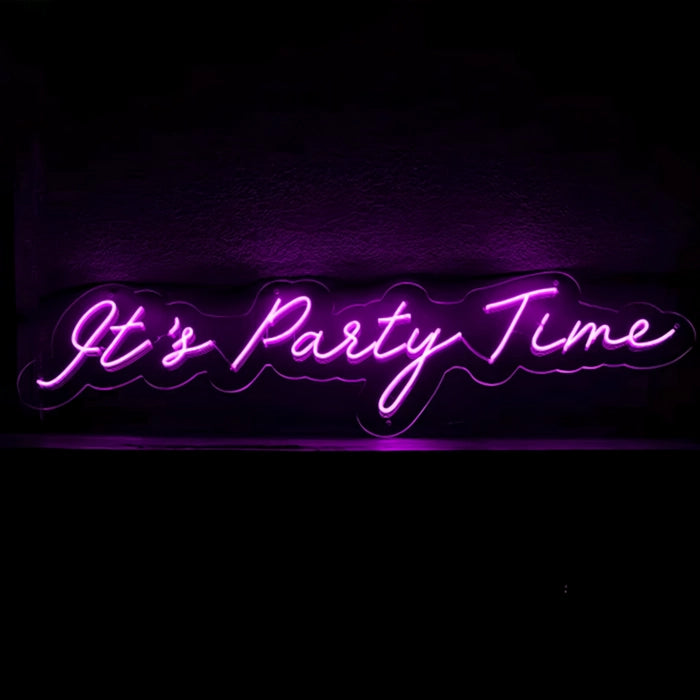 It’s Party Time” LED Neon Sign from Neon.Outshine - Purple 