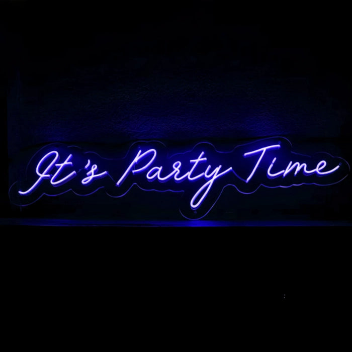 It’s Party Time” LED Neon Sign from Neon.Outshine - Dark Blue 