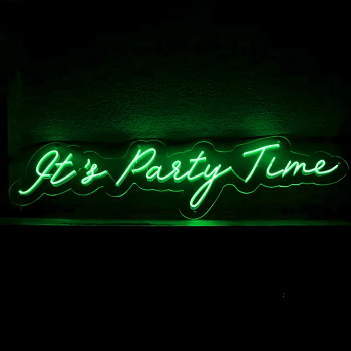 It’s Party Time” LED Neon Sign from Neon.Outshine - Green 