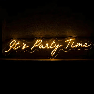 It’s Party Time” LED Neon Sign from Neon.Outshine - yellow 