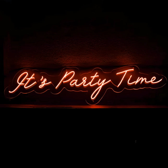 It’s Party Time” LED Neon Sign from Neon.Outshine  - Orange 