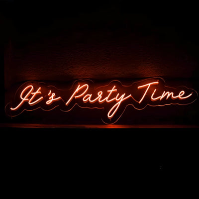 It’s Party Time” LED Neon Sign from Neon.Outshine  - Orange 