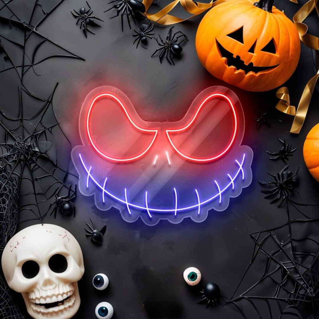 Jack Face Halloween LED Neon Sign from Neon.Outshine  - ideal for Halloween parties