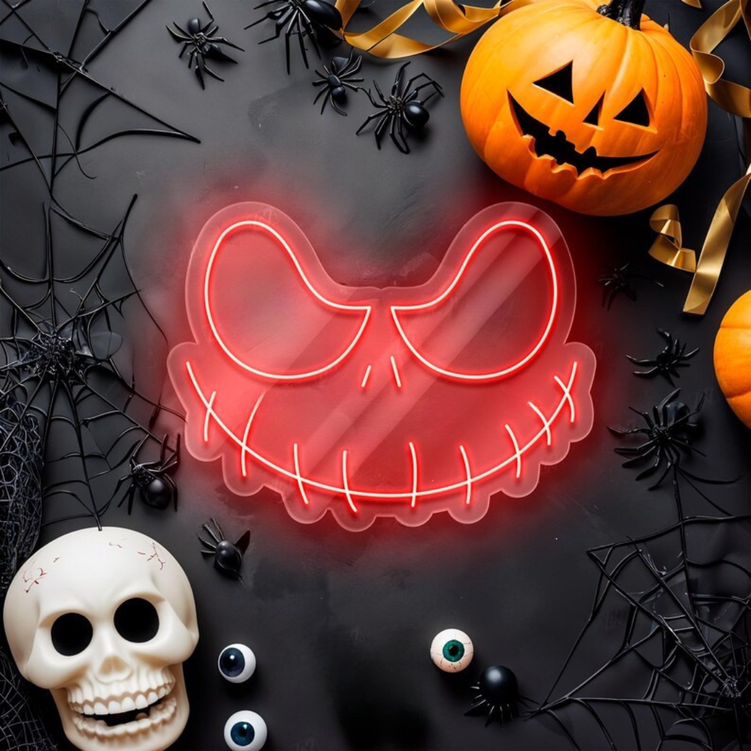 Jack Face Halloween LED Neon Sign from Neon.Outshine  - ideal for Halloween parties