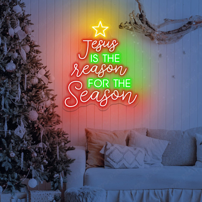 Jesus Is The Reason For The Season Christmas Neon Sign by Neon.Outshine perfect for faith-inspired holiday décor.”