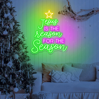 Jesus Is The Reason For The Season Christmas Neon Sign by Neon.Outshine perfect for faith-inspired holiday décor.”