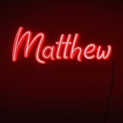 Mathew Name Neon sign by Neon.Outshine - Personalize your space with this stylish, safe, and energy-efficient glow