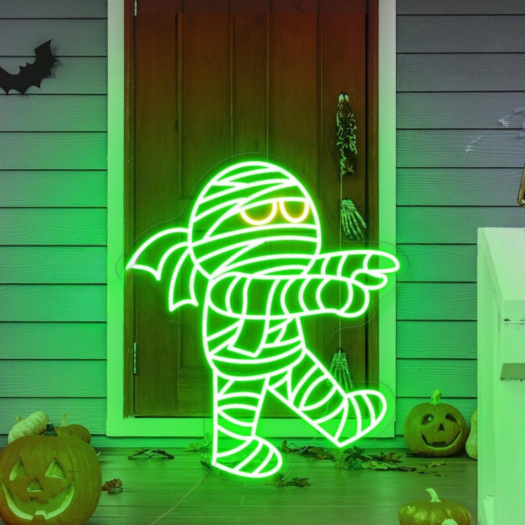 Mummy Halloween LED Neon Sign by Neon.Outshine - glowing in bright LED lights 