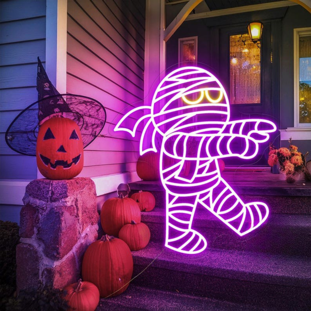 Mummy Halloween LED Neon Sign by Neon.Outshine - glowing in bright LED lights 