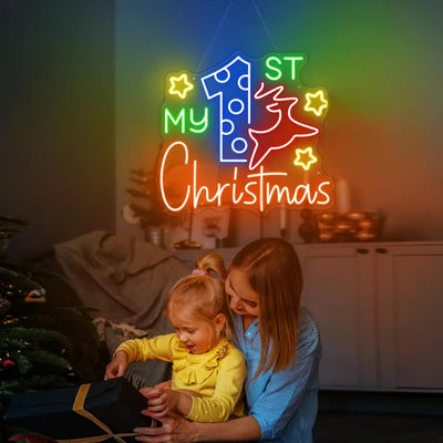 My 1st Christmas LED Neon Sign by Neon.Outshine glowing softly in festive colors