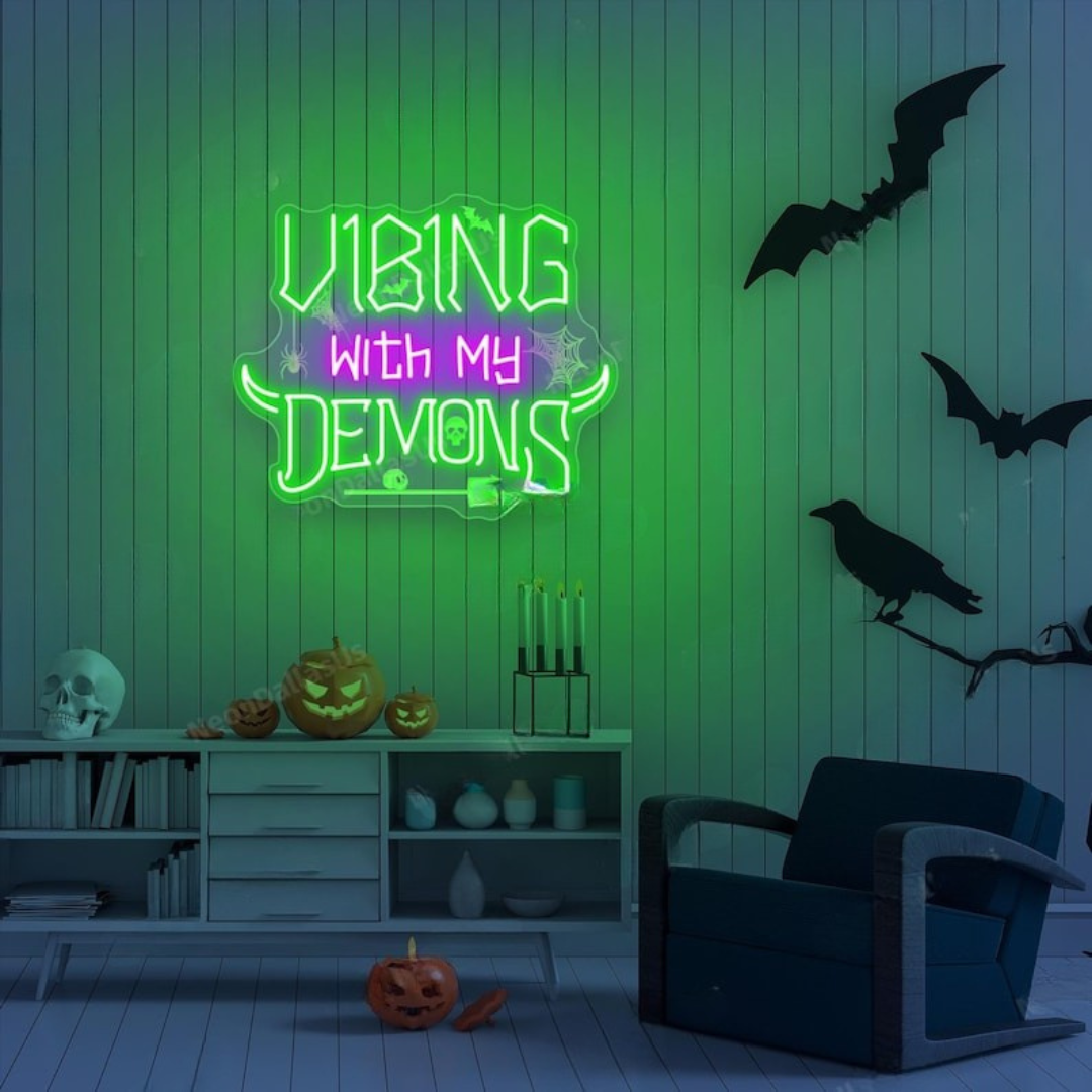 My Demons Halloween Neon sign by Neon.Outshine - Perfect for haunted houses,
