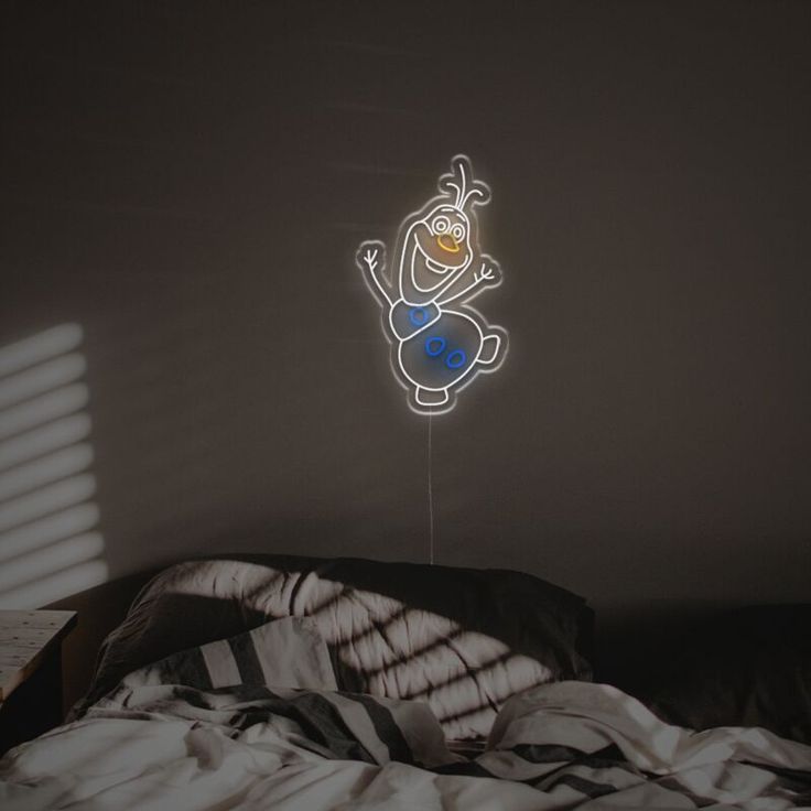 Olaf Christmas Neon Sign by Neon.Outshine featuring a glowing snowman design in bright LED colors