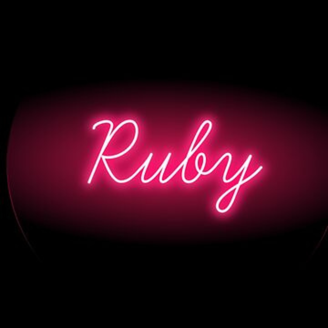 Ruby Name Neon Sign from Neon.Outshine