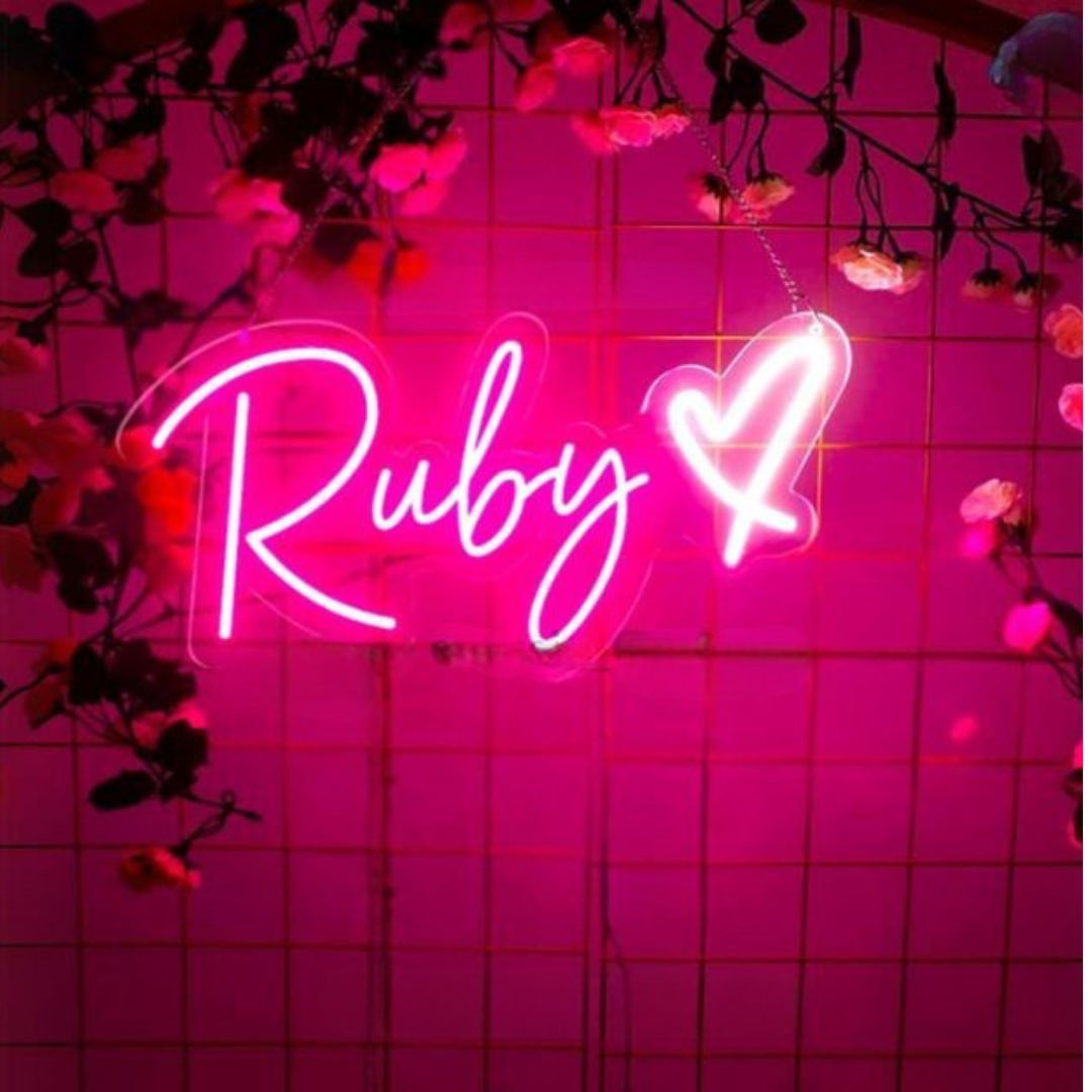 Ruby Name Neon Sign from Neon.Outshine