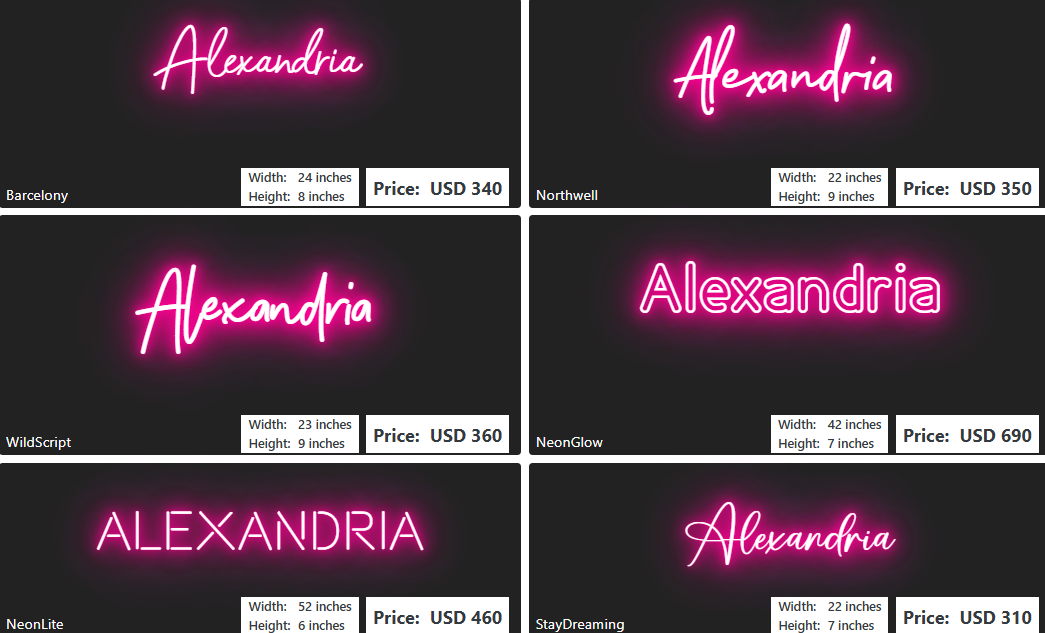 custom sign for Alexandria Weston